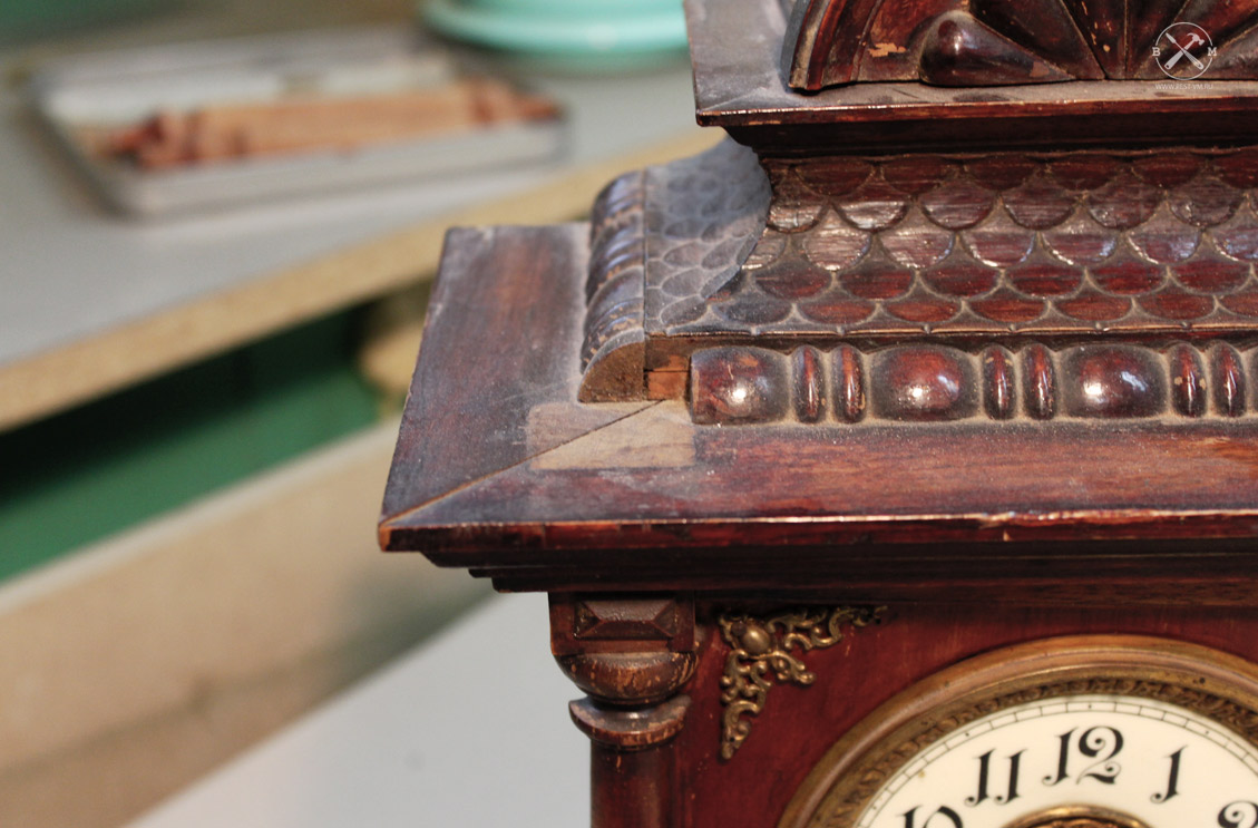 Корпус часов дубовый 19 век Царская Россия Часы старинные настенные
